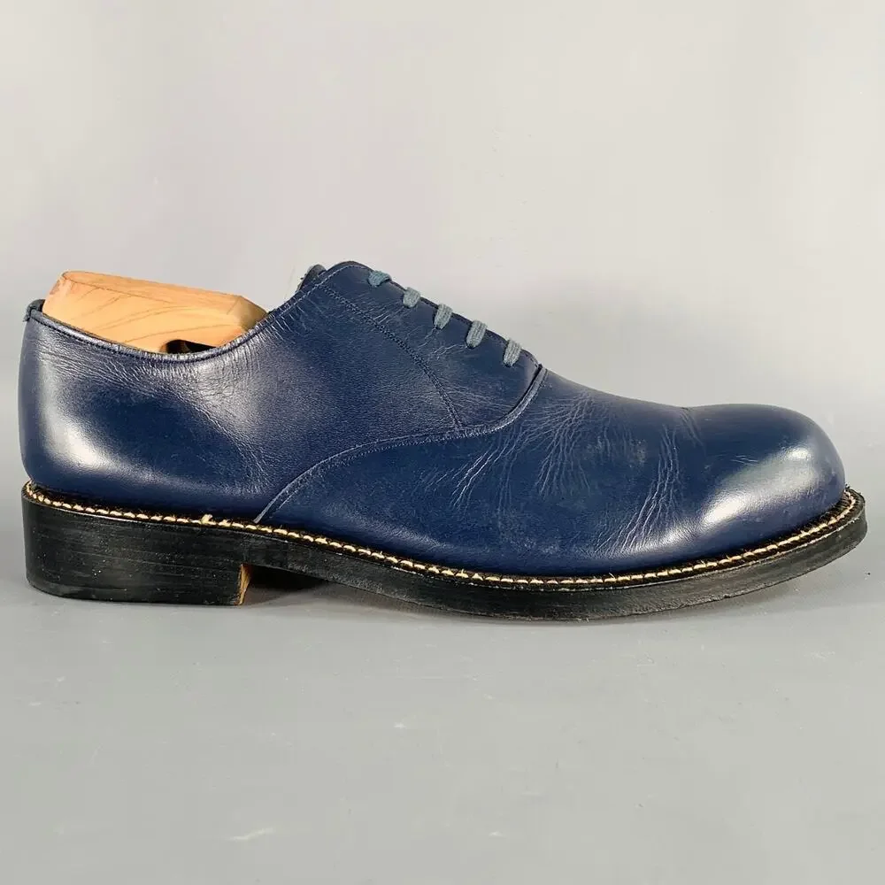 COMME des GARCONS HOMME Size 7.5 Navy Leather Oxford Lace-Up Shoes